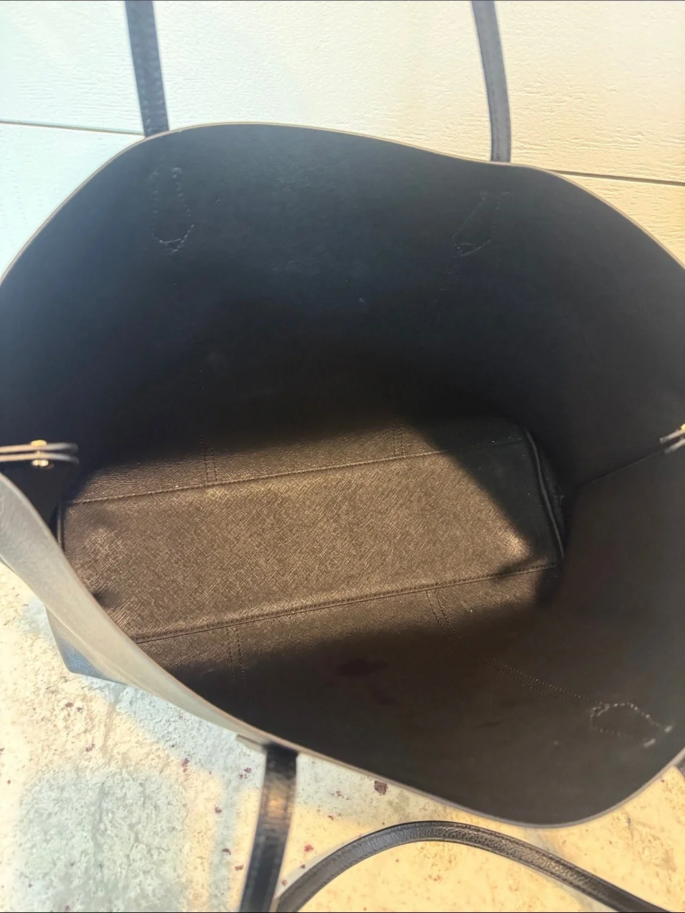 Tory Burch Black Pebbled Leather Tote